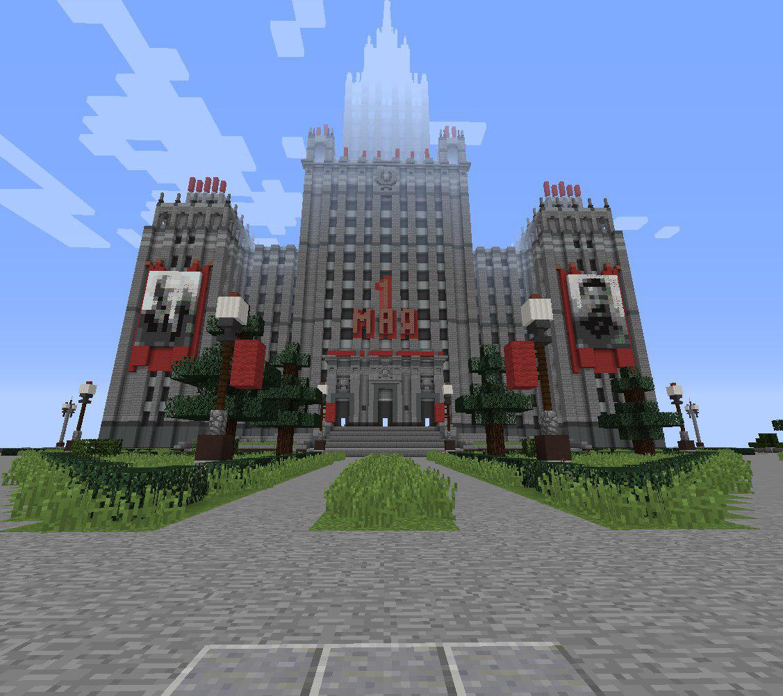 Зимний российский дворик построили в Minecraft - выглядит лампово - CQ